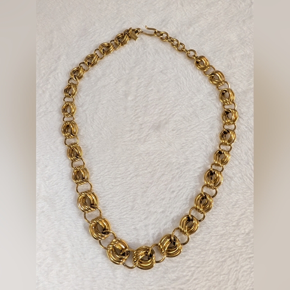 Jewelry - Vintage & Rare Monet Gold Women's Statement Chain Necklace - Classic Twist Link
